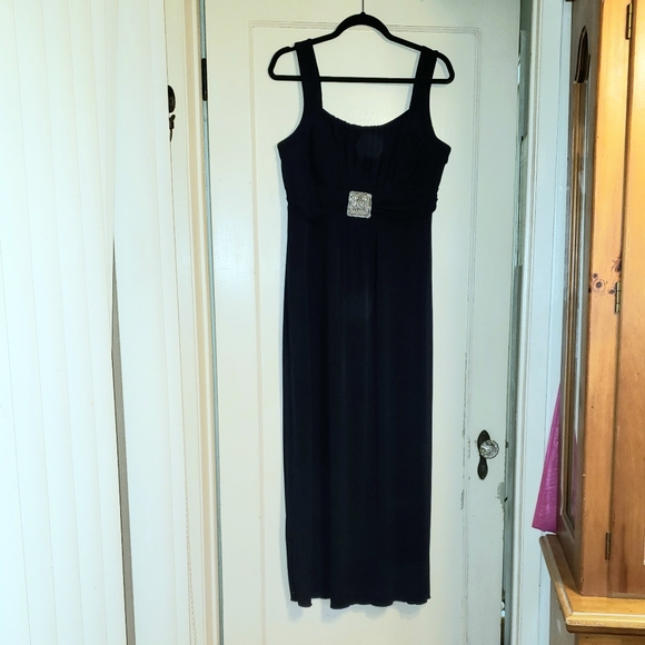 SALE EnFocus Navy beaded floor length gown 14 - Picture 5 of 8